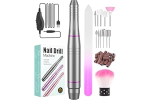 NANSSIGY Nagelfräser, 11 In 1 Professionell Elektrische Nagelfräser, 20000 u/Min Verstellbare Geschwindigkei Pediküre Maniküre Set für Nagelhaut Shellac Acrylgel, Sicher für Anfänger Profi