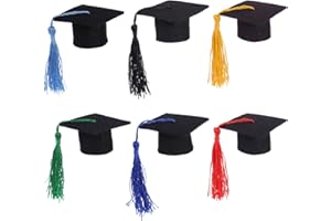 BESTOYARD Graduation Cap Wein Topper Mini Doktorhut mit Quasten Weinflasche Topper Kronkorken Abdeckungen Home Party Tischdekoration, Packung mit 6