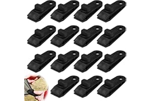 TIXIPEM Tarp Clips Heavy Duty Lock Grip [15PCS] - Tarp Clamps Use for Camping Tarps & Awnings & Car Covers & Swimming Pool Covers & Boat Cover Etc - [Black-3.3IN] Car Cover Clamp