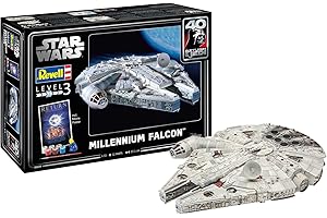 Revell Kit de modélisme I Coffret Cadeau Millennium Falcon I Kit Star Wars détaillé I 52 pièces I Échelle 1:72 I pour Enfants et Adultes à partir de 10 Ans