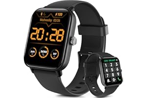 Yoever Montre Connectée Homme Femme avec Appel Bluetooth, 1,8” Smartwatch avec Alexa Intégré, SpO2,Sommeil Moniteur, Fréquence Cardiaque, 100+ Modes Sportifs,Etanche IP68 Montre pour Android iPhone