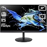 Acer CB272 Monitor 27 Inch (69 cm Screen) Full HD, 75Hz HDMI/DP, 60Hz VGA, 1ms (VRB), HDMI 1.4, DP 1.2, VGA, Height Adjustabl