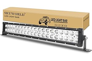 ‎SKYWORLD SKYWORLD 120W LED Lichtleiste 22 Zoll 55.9 cm Gerade Scheinwerfer LED bar Offroad Arbeitsleuchte Zusatzscheinwerfer Flood Spot Scheinwerfer Für Trecker KFZ Bagger SUV UTV ATV 12V 24V