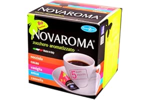 NOVARESE ZUCCHERI I0590 80 BUSTINE NOVAROMA ZUCCHERO AROMATIZZATO 5 GUSTI