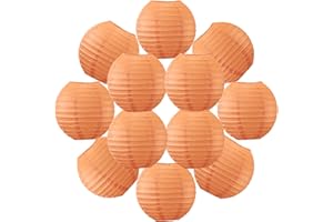 SKYLANTERN 12 farolillos de papel de 20 cm de coral – colgante de bola de papel de 20 cm (12 pulgadas), tipo linterna japonesa para decoración de boda, 12 piezas – El Must de la gama de lámparas de papel,