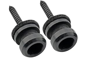 Musiclily Pro 12mm Acero Enganches de Correa Strap Buttons para Guitarra Eléctrica Acústica Clásica Ukelele, Negro (Set de 2)
