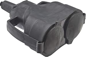 DEBFLEX - Double Fiche Femelle Electrique Etanche - Fiche Electrique 2P+T 16A - Remplacement ou Création Branchement sur Câble - En Caoutchouc - Noire - 120 x 55 x 55 mm