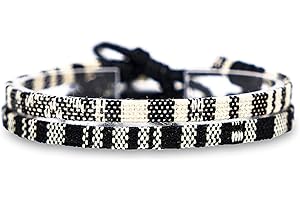Made by Nami Cavigliera Surfer Set di 2 Uomo e Donna - Cavigliera Sottile Boho Hippie Etnico - Accessori Fatti a Mano per Festa in Spiaggia - Impermeabile e Regolabile (bianco & nero)