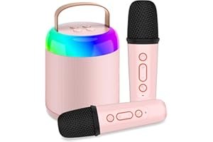 Onihan Karaoke Machine for Kids with 2 Microphones, Portable Kids Karaoke Machines for Girls with LED Party Lights,Girls Toys Birthday Gifts