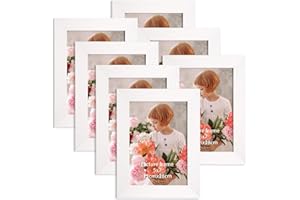 Vasemouh Ramki na zdjęcia 13 x 18 cm, elegancka i minimalistyczna biała drewniana rama, na ścianę i stół, 7 szt.