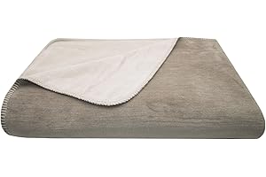 ZOLLNER Koc dwukolorowy, 220 x 240 cm, przytulny koc na sofę Fango, nadaje się do prania w temperaturze do 40°C, trwała tkanina mieszana, jakość prania hotelowego, certyfikat Oeko Tex®