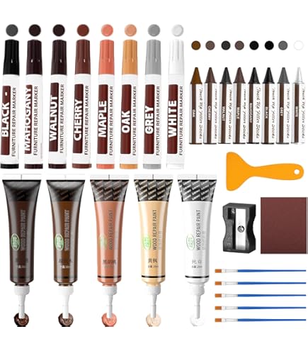 Kit De Réparation Parquet 41 Pièces - Marqueurs De Retouche Et Mastic à Bois NYBQ