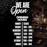 Kingdom Decalz Custom Opening Hours Sign for Shop Window – Vinyl Decal ...