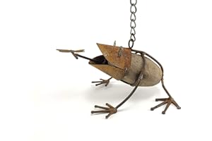 CRISPE Edelrost Deko Frosch mit Fliege zum Aufhängen am Baum, auf der Terasse u.v.m.