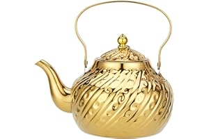 SANQIAHOME Théière en acier inoxydable,2000ml,avec infuseur,pour induction/gaz