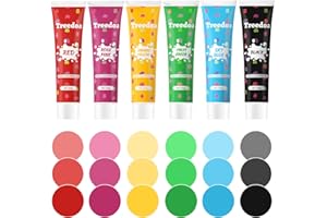 TREEDOA Food Colouring Gel Tube Set, 20g x 6 Colours Highly Concentrated Pro-Grade Dye Cake Decorating Set, Gel Based Edible Liquid for Baking,Easter Eggs,Icing,Fondant,Cookies,Slime Making DIY Supplies Kit