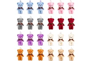 QingWing 24 st teddy björn nyckelring 12 cm teddybjörn nyckelring plysch