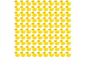 Fivtsme Mini Enten Figuren, 100 Stück Mini Enten Harz, Mini Resin Ducks, Tiny Resin Duck, Enten Mini Tierfiguren für Aquarium Miniaturgarten Puppenhaus Handwerk Topfdekorationen zum Selbermachen -Gelb