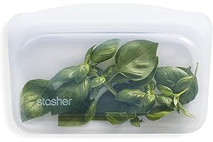 Stasher Platinum silikon återanvändbar förvaringsväska av livsmedelskvalitet, klar (mellanmål) Minska engångsplast laga mat