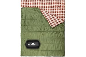 AGEMORE Double Cotton Flannel Sleeping Bag for Camping, Hiking, or Hiking. Queen 2 Cold Weather Waterproof Sleeping Bag for Adults or Teenagers.