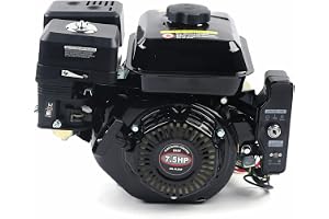 Fyrtakts bensinmotor 7,5 hk 212cc med elstartare, industrimotor 3 600 varv/min, kompakt bensinmotor lämplig för gokart, kart, kommersiellt och hemmabruk, pålitlig och hållbar