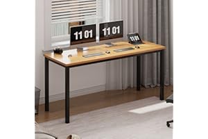 SogesHome AC3BB-120-SH biurko komputerowe, 120 x 60 x 75 cm, do domu, biura, do jadalni, stołu konferencyjnego, drewna tekowego i czarnego