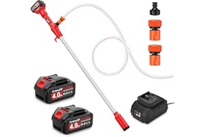 Cordless Stick Water Transfer Pump - SundpeyPRO Portable Battery Powered Transfer Pump with 2 x 4.0Ah Battery & 1.5m Water Pipe & 2 x 3/4" Outlet & Charger for Household Pool Garden Pond Boat Draining