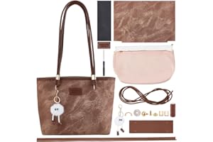 WEBEEDY DIY Tote Bag Making Kit DIY Handmade PU Leather Shoulder Bags Making Kit for Women Adult,Hand Stitched Leather Sewing Kit with Sewing Craft Tool and Instruction Craft Bag Making Supplies