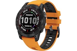 HATOLOVE Pasek kompatybilny z Garmin Fenix 7, 22 mm Quick Fit, silikonowy pasek zamienny do Garmin Fenix 8 47 mm / Fenix 7 Pro Solar / 7 Pro/7 Solar/6/6 Pro/6 Solar/5/5 Plus/Garmin Epix 2 47 mm/Forerunner