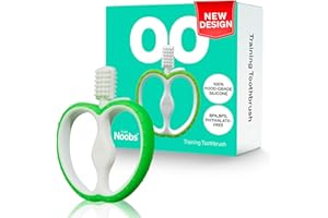 LOVE NOOBS Baby Toothbrush by LoveNoobs™, Baby Teething Toys, Teethers for 4-12 Months, Teething Relief, Silicone Teethers for 4-12 Months, BPA/BPS Free, 100% Food-Grade Silicone, Green