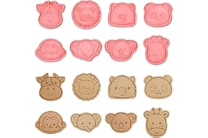 Volumoon 8 Piezas Cortadores de Galletas, Moldes para Galletas, Cortador Galletas Plástico, 3D Moldes Galletas Niños, Molde de Galletas de Dibujos Animados para Fondant Hacer Galletas Bricolaje (B)