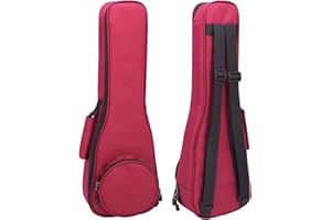 SHANNA Sac Coloré pour Ukulélé 21 Pouces, Housse pour Ukulélé, Soprano Etui Ukulélé, Rembourré pour Ukulélé avec Bretelles Réglables, Rembourrage épais et Fermeture à Glissière Améliorée, Rouge