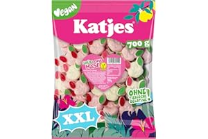 ‎KATJES Katjes Grün-Ohr Hase Großpackung – Schaumzucker mit Fruchtgummi in Häschen-Form, fruchtiger Mix in unterschiedlichen Geschmacksrichtungen, vegan, 700 g
