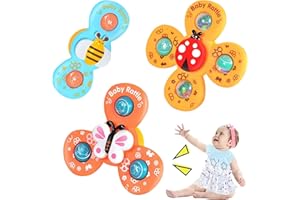 TSLBW 3 Pcs Jouets De Bain Spinner avec Ventouse Abeille Papillon Coccinelle Motif Cadeaux d'anniversaire pour Garçons Et Filles Jouets De Douche Bébé Jouets Sensoriels