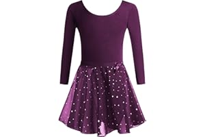 Arshiner Traje de Ballet Vestido de Ballet para Niñas de Dos Piezas Ropa de Ballet para Niños de Manga Corta Leotardo de Ballet de Algodón con Falda Tutú 3-11 Años