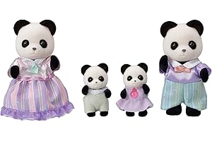 SYLVANIAN FAMILIES - La Famille Panda - 5529 - Famille 4 Figurines - Mini Poupées - Multicolore
