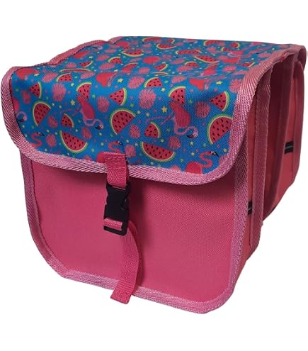 Kinder-Fahrradtasche Joy Satteltasche Gepäckträgertasche Fahrradtasche 2 x 5 Liter Farbe: 15 Flower White Sport & Freizeit