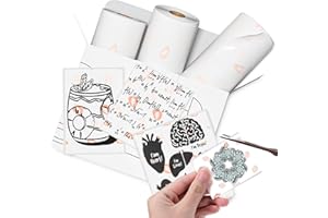 LABELCENTER T02 Papier Thermique 53 mm Compatible avec M02L, T02, M02X Mini Imprimantes, 3 Rouleaux de Papier Fond de fraise au lait Thermique Auto-Adhésif, 53 mm x 3,5 m