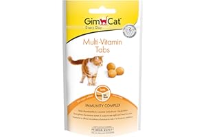 GimCat Multi-Vitamin Tabs - Functional cat snacks that promote the immune system, heart and eyes - 1 pouch (1 x 40 g)