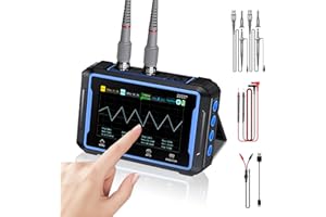 SURLABA Oscilloscope Multimeter 3in1, 2 Channel Oscilloscope 50Mhz Bandwidth with Signal Generator, 250MSa/s, Auto/Normal/Single Mode, 4.3" Touch Screen TRMS 19999Count Multimeter for DIY, Home
