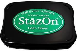 TSUKINEKO Imagine Crafts StazOn Solvent Ink Pad-Eden Green