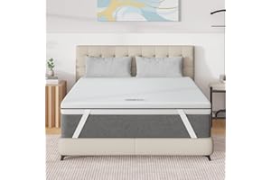 BedStory 6CM Topper Matrimoniale 160x190cm,Topper Memory Foam Singolo con infuso di Carbone di Bambù, Coprimaterasso con rivestimento rimovibile e lavabile, Correttore Materasso antiacaro