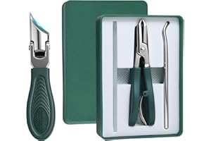 Beugo Cortauñas oblicuo, 3 piezas Eagle Beak Cortaúñas biselado, Cortapas De Uñas En Ángulo Kit Con Almacenamiento, Inoxidable, antisalpicaduras, Abertura Ancha, para Uñas Encarnadas y Gruesas