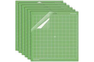 NBBENG 6 Pack Smart Cutting Mat 12x12 Inch for Cutting Machine, Light/Standard/Grip/FabricGrip Cut All The Essentials, Portable Design from Delicate Paper to Heavier Specialty Materials (Green)