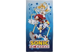 Sonic The Hedgehog Kids Towel | Super Soft Feel, Bounce Design | Perfect The Home, Bath, Beach & Swimming Pool | One Size 70cm x 140cm | 100% Cotton