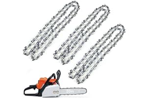 NPLASETA 3 piezas de motosierra de 20 pulgadas con 76 piezas de motosierra de cadena de 3/8" repuesto para motosierras de cadena mini batería, accesorios de cadena de motosierra eléctrica de repuesto