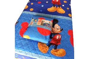 IL BOTTEGONE Trapuntino Singolo Primaverile Estivo Personaggi Cartoons Copriletto Trapuntato Leggero Bambini (Mickey)