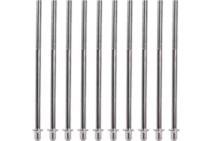 Yibuy 10 Pieces Drum Tension Rods Drum Repair Screw for Drum Accessories M6x120mm