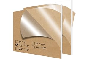 Langaelex 2 Pieces 300 x 300 x 3 mm Acrylic Sheets Clear Cast Plexiglass for Picture Frame Glass Replacement, Projects Display, Painting (10x8 Inch)