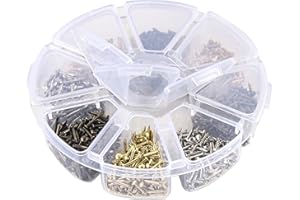 HVDHYY Clavo de Madera Clavos Pequeños para Madera y Tornillos Mini Tornillo de clavo Autorroscantes DIY Accesorios 1x6mm 1x8mm 1x10mm En Caja 1600pcs